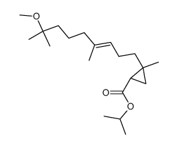 2-((E)-8-Methoxy-4,8-dimethyl-non-3-enyl)-2-methyl-cyclopropanecarboxylic acid isopropyl ester结构式