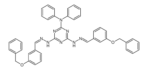 2-N,2-N-diphenyl-4-N,6-N-bis[(3-phenylmethoxyphenyl)methylideneamino]-1,3,5-triazine-2,4,6-triamine Structure