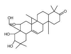 (6aR,6bS,8R,8aR,9R,10R,12aR,14aR,14bR)-8,9,10-trihydroxy-8a-(hydroxymethyl)-4,4,6a,6b,11,11,14b-heptamethyl-2,4a,5,6,7,8,9,10,12,12a,14,14a-dodecahydro-1H-picen-3-one结构式