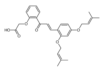 (2-{(E)-3-[2,4-Bis-(3-methyl-but-2-enyloxy)-phenyl]-acryloyl}-phenoxy)-acetic acid结构式