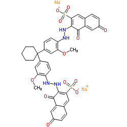 disodium 3,3'-[cyclohexylidenebis[(2-methoxy-4,1-phenylene)azo]]bis(4,6-dihydroxynaphthalene-2-sulphonate) Structure