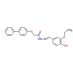 2-(4-Biphenylyloxy)-N'-[(E)-(3-ethoxy-4-hydroxyphenyl)methylene]acetohydrazide结构式