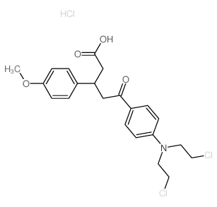 5-[4-[bis(2-chloroethyl)amino]phenyl]-3-(4-methoxyphenyl)-5-oxo-pentanoic acid structure