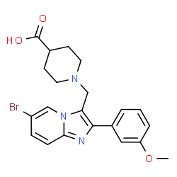 1-[6-BROMO-2-(3-METHOXYPHENYL)IMIDAZO[1,2-A]PYRIDIN-3-YLMETHYL]PIPERIDINE-4-CARBOXYLICACID结构式