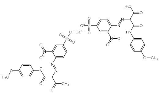 calcium bis[4-[[1-[[(4-methoxyphenyl)amino]carbonyl]-2-oxopropyl]azo]-3-nitrobenzenesulphonate]结构式