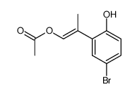 (E)-2-(5-bromo-2-hydroxyphenyl)prop-1-en-1-yl acetate结构式