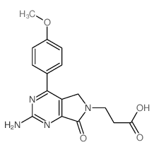 3-[3-amino-5-(4-methoxyphenyl)-9-oxo-2,4,8-triazabicyclo[4.3.0]nona-1,3,5-trien-8-yl]propanoic acid结构式