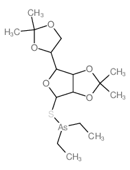 [4-(2,2-dimethyl-1,3-dioxolan-4-yl)-7,7-dimethyl-3,6,8-trioxabicyclo[3.3.0]oct-2-yl]sulfanyl-diethyl-arsane结构式