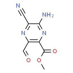 Pyrazinecarboxylic acid, 6-amino-5-cyano-3-formyl-, methyl ester (9CI) Structure