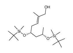 (5R,7S,E)-5,7-bis(tert-butyldimethylsilyloxy)-2-methyloct-2-en-1-ol结构式