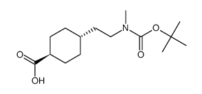 trans-4-[2-(tert-butoxycarbonylmethylamino)ethyl]cyclohexanecarboxylic acid Structure