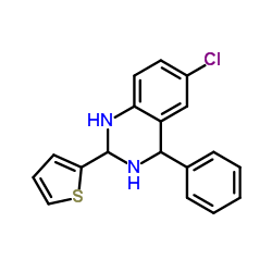 6-Chloro-4-phenyl-2-(2-thienyl)-1,2,3,4-tetrahydroquinazoline结构式