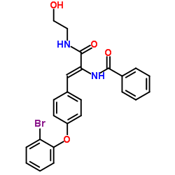 N-{(1Z)-1-[4-(2-Bromophenoxy)phenyl]-3-[(2-hydroxyethyl)amino]-3-oxo-1-propen-2-yl}benzamide Structure