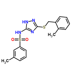 3-Methyl-N-{3-[(2-methylbenzyl)sulfanyl]-1H-1,2,4-triazol-5-yl}benzenesulfonamide结构式