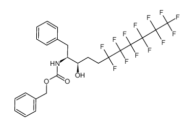 (2S,3R)-2-(benzyloxycarbonylamino)-6,6,7,7,8,8,9,9,10,10,11,11,11-tridecafluoro-1-phenyl-undecan-3-ol Structure