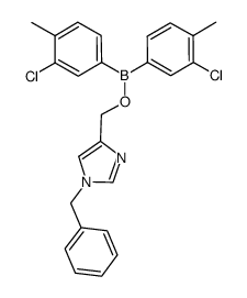 bis(3-chloro-4-methylphenyl)borinic acid 1-benzyl-4-(hydroxymethyl) imidazole ester结构式