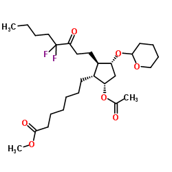 Methyl (9α,11α)-9-acetoxy-16,16-difluoro-15-oxo-11-(tetrahydro-2H-pyran-2-yloxy)prostan-1-oate Structure