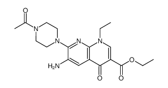 ethyl 7-(4-acetylpiperazin-1-yl)-6-amino-1-ethyl-4-oxo-1,4-dihydro-1,8-naphthyridine-3-carboxylate结构式
