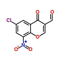 6-Chloro-8-nitro-4-oxo-4H-chromene-3-carbaldehyde结构式