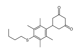 5-(4-butylsulfanyl-2,3,5,6-tetramethylphenyl)cyclohexane-1,3-dione Structure