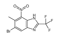 6-bromo-5-methyl-4-nitro-2-(trifluoromethyl)-1H-benzimidazole结构式