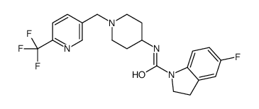 5-fluoro-N-[1-[[6-(trifluoromethyl)pyridin-3-yl]methyl]piperidin-4-yl]-2,3-dihydroindole-1-carboxamide结构式