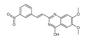 6,7-dimethoxy-2-[2-(3-nitrophenyl)ethenyl]-1H-quinazolin-4-one结构式