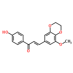 (2E)-1-(4-Hydroxyphenyl)-3-(8-methoxy-2,3-dihydro-1,4-benzodioxin-6-yl)-2-propen-1-one结构式