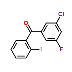 (3-Chloro-5-fluorophenyl)(2-iodophenyl)methanone结构式