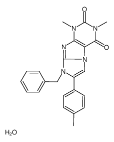 6-benzyl-2,4-dimethyl-7-(4-methylphenyl)purino[7,8-a]imidazole-1,3-dione,hydrate Structure