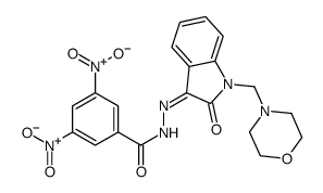 N-[(E)-[1-(morpholin-4-ylmethyl)-2-oxoindol-3-ylidene]amino]-3,5-dinitrobenzamide结构式