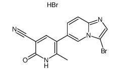 5-(3-bromoimidazo<1,2-a>pyridin-6-yl)-1,2-dihydro-6-methyl-2-oxo-3-pyridinecarbonitrile hydrobromic acid Structure