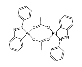 bis(μ-acetato)bis{(2-(phenylazo)phenyl-C1,N)palladium(II)} Structure