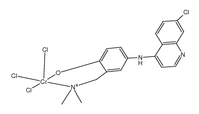 Cr(amodiaquine-4-7(7-chloro-4-quinolyl)amino-2-diethylaminomethylphenol)Cl3 Structure
