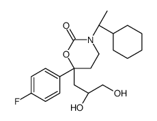 (6S)-3-[(1S)-1-cyclohexylethyl]-6-[(2R)-2,3-dihydroxypropyl]-6-(4-fluorophenyl)-1,3-oxazinan-2-one Structure