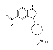 1-[4-(2,3-dihydro-5-nitro-1H-indol-3-yl)piperidino]ethanone Structure