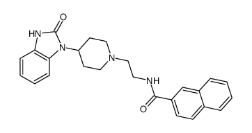 N-(2-{4-[2-氧杂-2,3-二氢-1H-苯并(d)咪唑-1-基]哌啶-1-基}乙基)-2-萘酰胺结构式