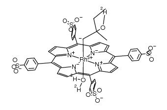 Rh(III)(tetra(p-sulfonatophenyl)porphyrinato)(CH2C(CH3)(OD)CH2CH3)(OD2)(4-)结构式