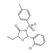 2-(2-chlorophenyl)-5-ethyl-3-tosyloxazolidin-4-one结构式