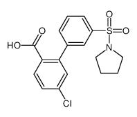 4-chloro-2-(3-pyrrolidin-1-ylsulfonylphenyl)benzoic acid结构式