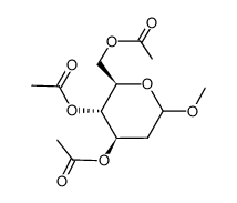 methyl 3,4,6-tri-O-acetyl-2-deoxy-α/β-D-glucopyranoside结构式