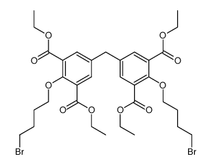 5,5'-methylenebis<2-(4-bromobutyl)oxy-1,3-benzenedicarboxylic acid> tetraethyl ester Structure