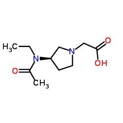 {(3R)-3-[Acetyl(ethyl)amino]-1-pyrrolidinyl}acetic acid结构式