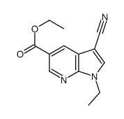 Ethyl 3-cyano-1-ethyl-1H-pyrrolo[2,3-b]pyridine-5-carboxylate结构式
