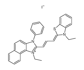 1-ethyl-2-[3-(3-ethyl-3H-benzothiazol-2-ylidene)-propenyl]-3-phenyl-naphtho[1,2-d]imidazolium, iodide结构式