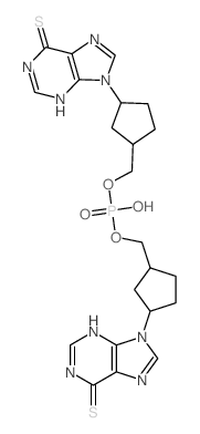 bis[[3-(6-sulfanylidene-3H-purin-9-yl)cyclopentyl]methoxy]phosphinic acid结构式