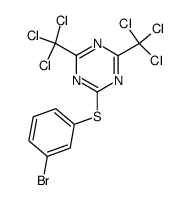2-(3-bromo-phenylsulfanyl)-4,6-bis-trichloromethyl-[1,3,5]triazine Structure