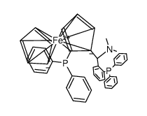 (1S)-二苯基膦-2-[(R)-Α-(N,N-二甲胺)-邻二苯膦苯甲基]二茂铁结构式