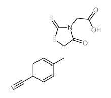 3-Thiazolidineaceticacid, 5-[(4-cyanophenyl)methylene]-4-oxo-2-thioxo-结构式