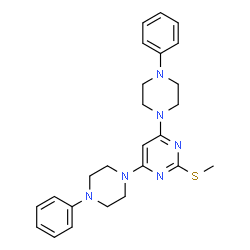 2-(METHYLSULFANYL)-4,6-BIS(4-PHENYLPIPERAZINO)PYRIMIDINE Structure